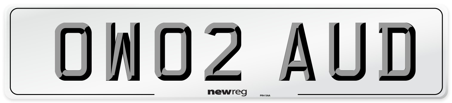 OW02 AUD Number Plate from New Reg